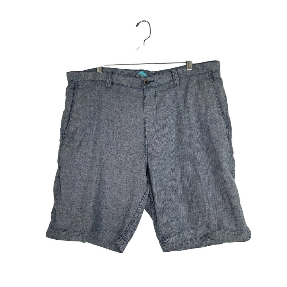 Tommy Bahama Linen Blend Blue Pin Striped 10" Chino Shorts Men's 40